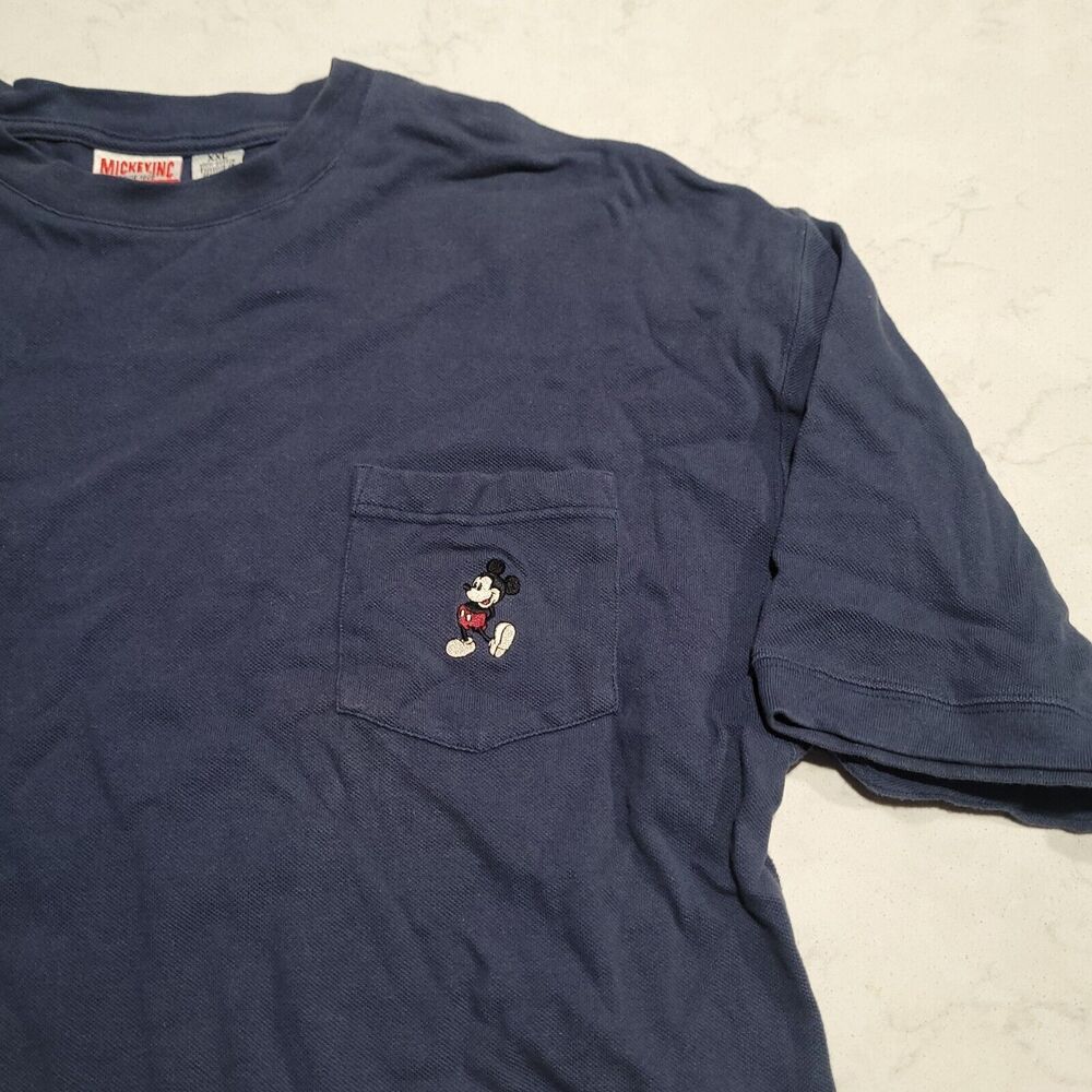 Vintage Mickey Inc Embroidered Mickey Mouse Logo Y2K Pocket Disney 2XL EUC